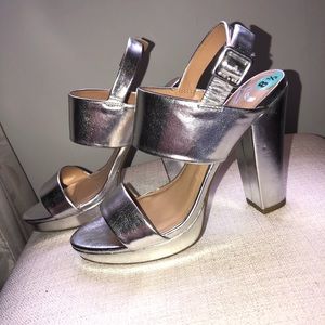 Silver High Heel Sandals
